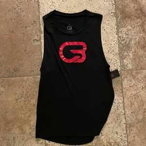 Cyclebar womens muscle tank with red sparkle logo